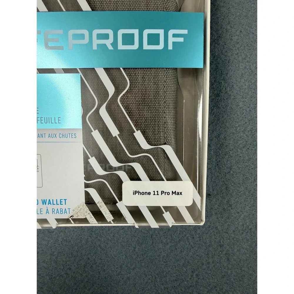 LifeProof Flip Wallet Case iPhone 11 Pro Max‎ Grey Fabric Dropproof Stand